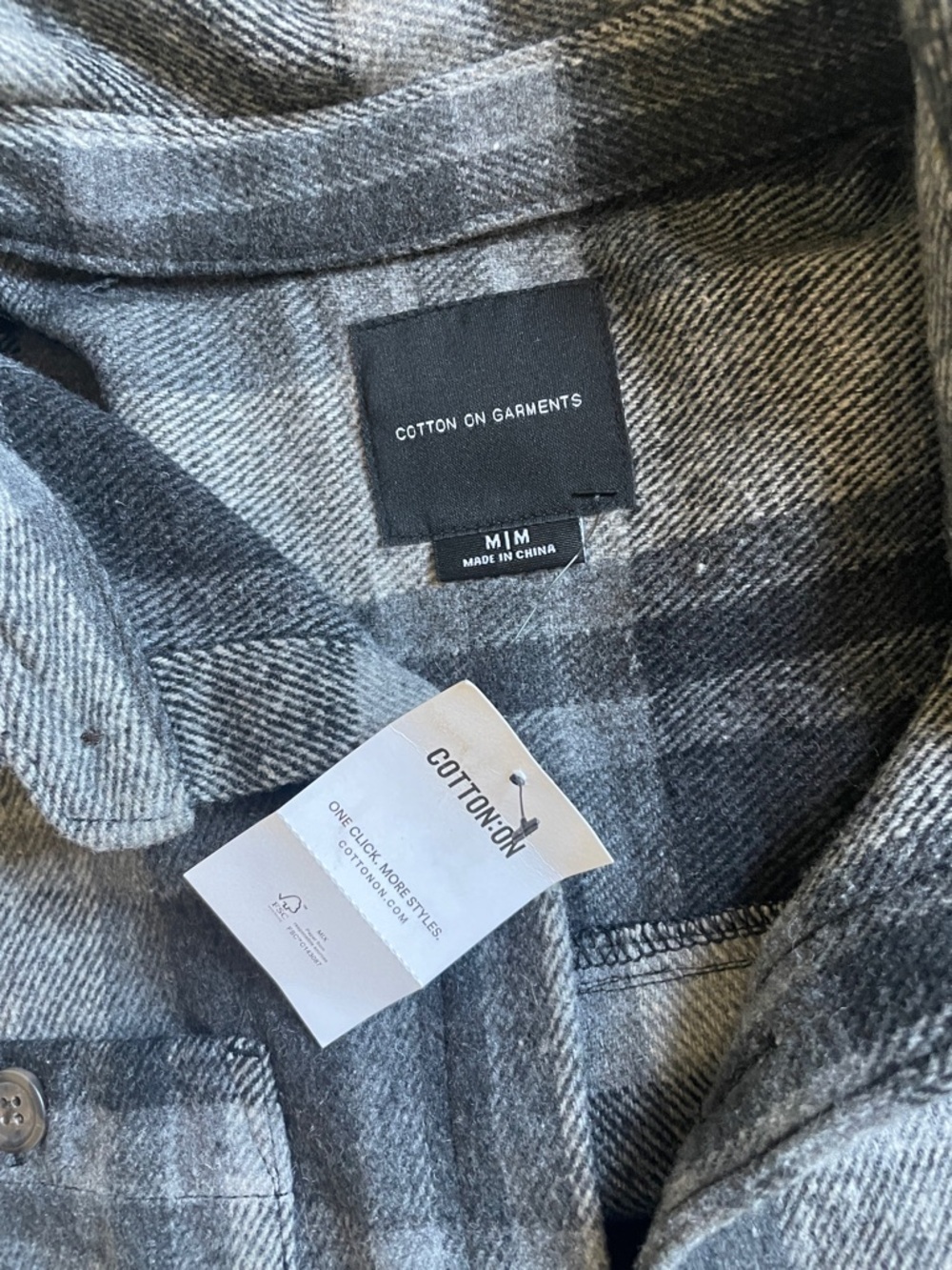 Cotton On Black & Gray Plaid Heavy Overshirt Shacket NWT - Picture 6 of 7